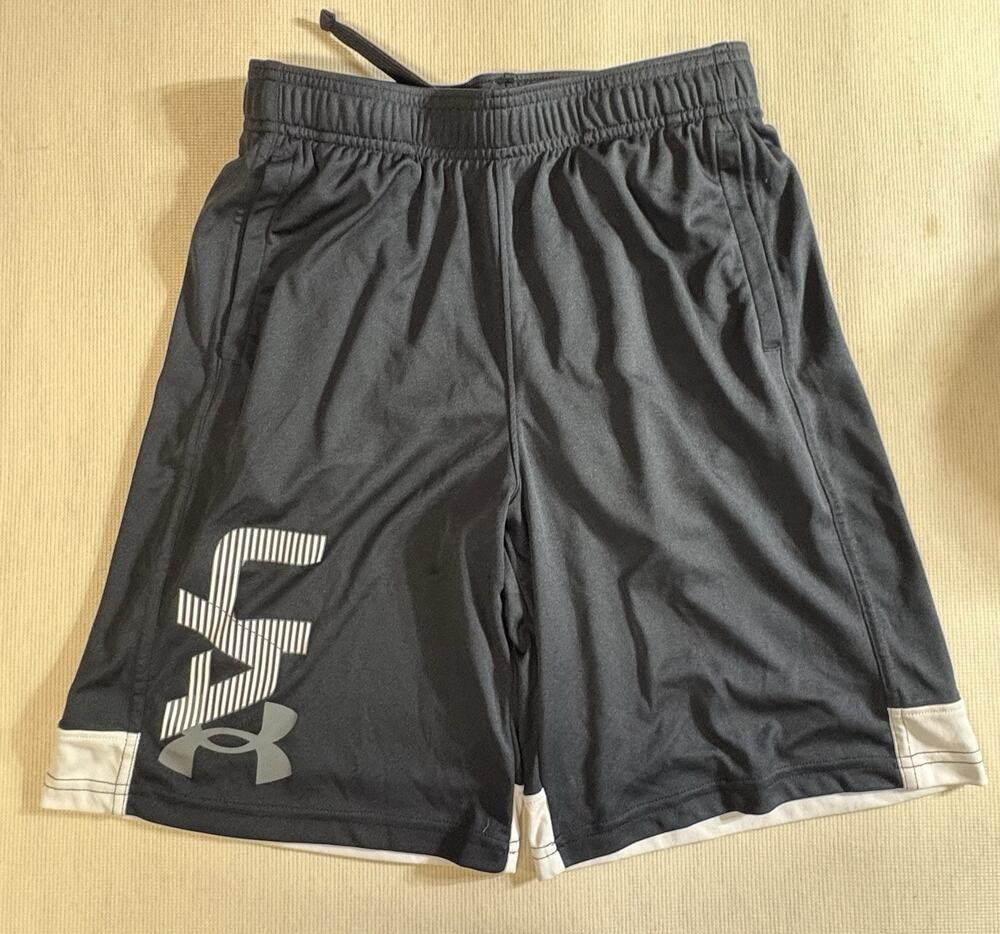 Under Armour Shorts YLG Boys Youth Large Black Athletic Basketball Loose
